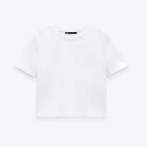 Zara Cropped White T Shirt - Tags On